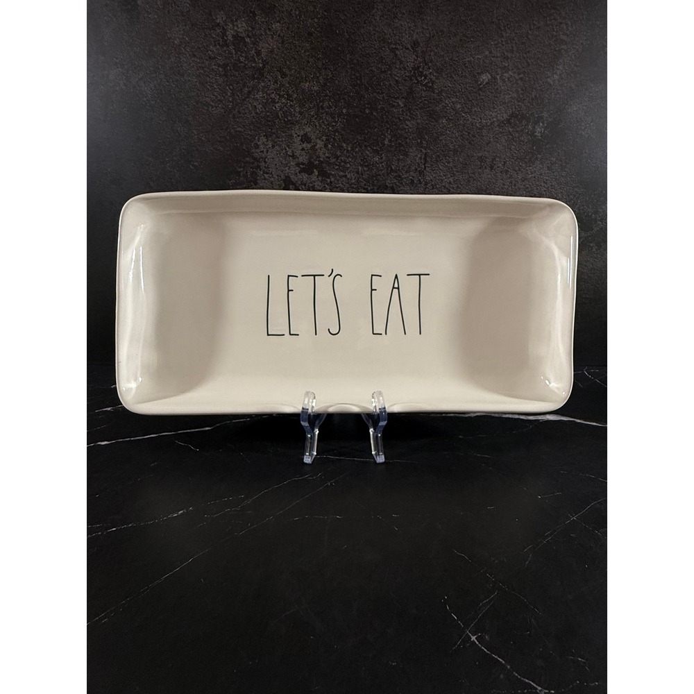 Rae Dunn Large LET'S EAT Serving Tray Large Letters 14in X 7in